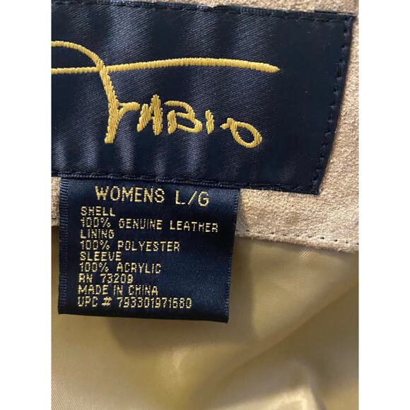 Vintage Suede jacket with Ribbed sweater‎ sleeves size Large Retro 80s - Picture 7 of 8